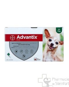 ADVANTIX 40/200 SPOT ON 4 KG max für Hunde 24x 0,4 ML