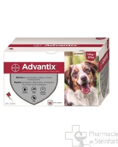 ADVANTIX 250/1250 SPOT ON CHIEN 10-25 kg 24x 2,5ML