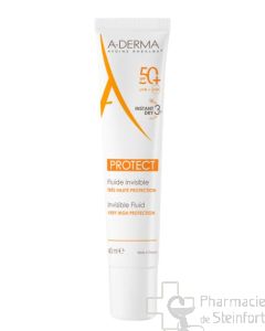ADERMA PROTECT FLUIDE SOLAIRE VISAGE INVISIBLE SPF50+ 40 ML