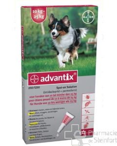 ADVANTIX 250/1250 HUND 10-25 KG 4X2,5ML