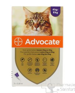 ADVOCATE SPOT ON CHAT Grand Chat 4-8 KG 3x 0,8 ML