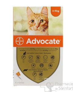 ADVOCATE SPOT ON CHAT Petit Chat <4 KG 3x 0,4 ML