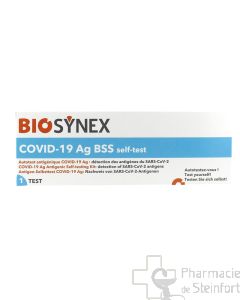 COVID 19 AUTOTEST NASAL RAPIDE antigenique AG Ag+ BSS BIOSYNEX 1 TEST