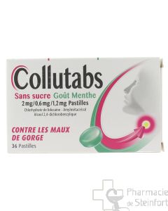 COLLUTABS SANS SUCRE 2MG/0,6 MENTHE 36 PASTILLES