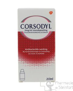 CORSODYL SOLUTION 200MG/100 ML BAIN DE BOUCHE 200 ML