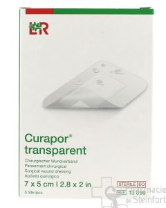 CURAPOR TRANSPARENT STERILE 7x5 CM  5 PANSEMENTS      