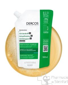 DERCOS ECO-RECHARGE SHAMPOOING ANTIPELLICULAIRE CHEVEUX NORMAUX À GRAS 500 ML