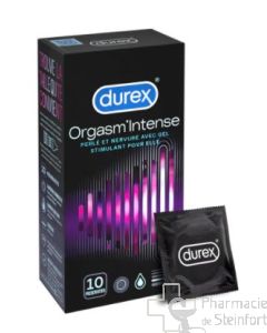 DUREX ORGASM INTENSE Préservatifs perlés et nervurés 10 PRESERVATIFS