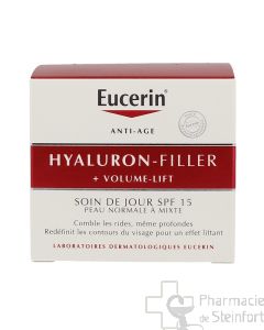 EUCERIN HYALURON-FILLER + VOLUME-LIFT Soin de Jour Peau Normale à Mixte SPF15 50ml