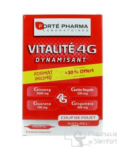 FORTE PHARMA VITALITE 4 G DYNAMISANT  30 x 10 ML AMPOULES (30% GRATIS)