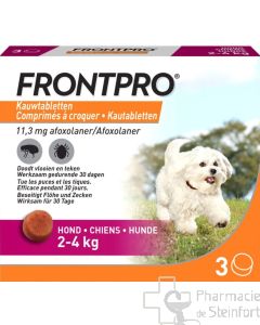 FRONTPRO HUND CHEW S 3 Kautabletten für Hunde VET  2-4KG