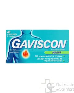 GAVISCON angepasste Formel Minze 250 MG 48 KAUTABLETTEN