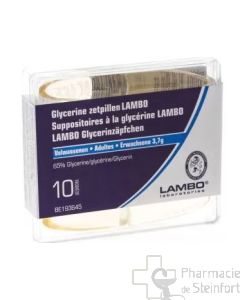 GLYCERINE SUPPOSITOIRES ADULTES 10 PIECES LAMBO