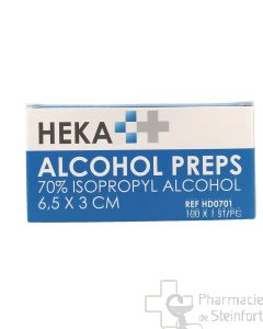 ALCOHOL PREPS Lingettes alcooliques désinfectantes r 100  Pieces  (HEKA)