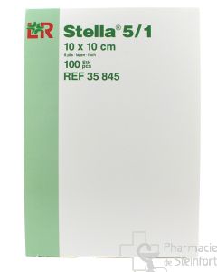 STELLA COMPRESSES DE GAZ 8 PLIES 5/1 10x10 CM A 100 PIECES 