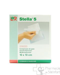 STELLA COMPRESSE DE GAZE STERILE 5/1 10X10 CM 12 PIECES