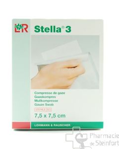 STELLA COMPRESSE DE GAZE STERILE 3/1  7,5X7,5 CM  20  PIECES