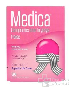 MEDICA HALSTABLETTEN ERDBEERE 36 LUTSCHTABLETTEN
