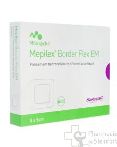 MEPILEX BORDER FLEX HYDROCELLULAIRE AUTO-FIXANT SILICONÉ 15x20 CM 5 Pansements 