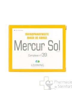 MERCUR SOL  RHINOPHARINGITES MAUX DE GORGE COMPLEXE 39 LEHNING 60 COMPRIMES