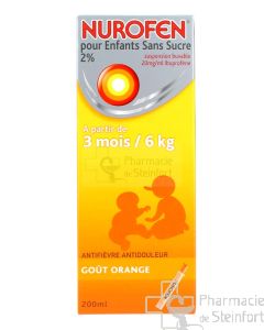 NUROFEN ENFANT SANS SUCRE 2% ORANGE SIROP 200ML