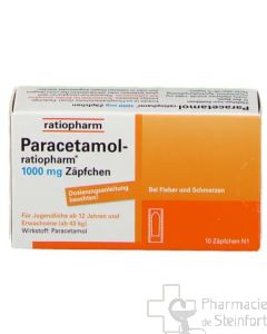 PARACETAMOL RATIO 1 G 10 SUPPOSITOIRES