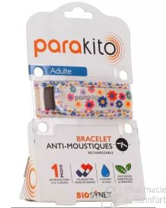 PARAKITO ADULTE Bracelet Antimoustique Rechargeable Fleurs