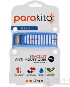 PARAKITO Bracelet Antimoustique Rechargeable ADULTE COLOR Bleu marine