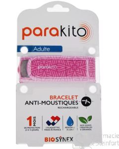 PARAKITO Bracelet Antimoustique Rechargeable ADULTE COLOR Violet