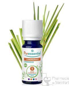 PURESSENTIEL HUILES ESSENTIELLES LEMONGRASS BIO 10 ML