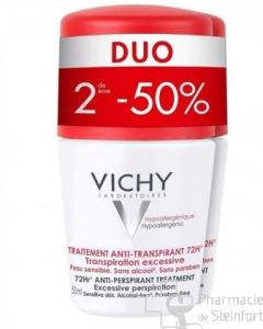 VICHY DEO DETRANSPIRANT INTENSIF TRANSPIRATION EXCESSIVE 72H - ROLL-ON DUO 2x 50 ML