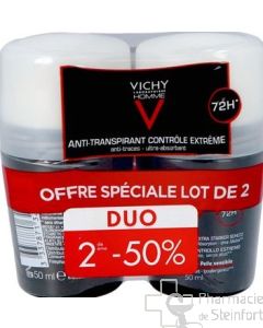 Vichy Homme Déo Anit-Transpirant 72h Roll-on Duo