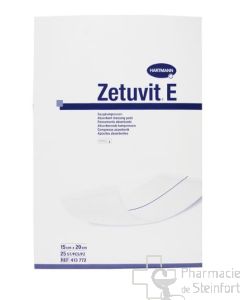 ZETUVIT E 15x20 CM 25 COMPRESSES STERILES