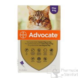 ADVOCATE SPOT ON CHAT Grand Chat 4-8 KG 3x 0,8 ML