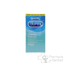 DUREX CLASSIC NATURAL 20 PRESERVATIFS