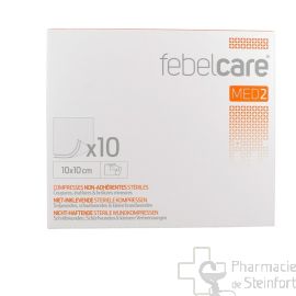 COMPRESSES FEBELCARE MED2 NON ADHERENTES STERILES /ABS 10x10 CM 10 Compresses