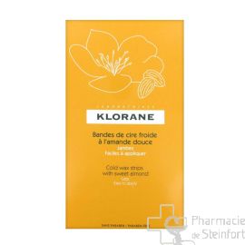 KLORANE CIRE DEPILATOIRE A FROID JAMBES  6 DOUBLES BANDES