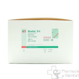 STELLA COMPRESSES DE GAZ STERILE 8 PLIS  3/1  7,5X7,5 CM 100 PIECES