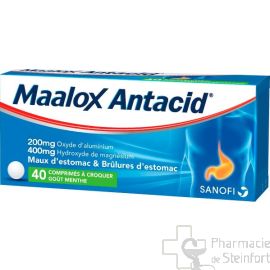 MAALOX ANTACID MENTHE 200/400 MG 40 COMPRIMES