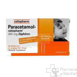 PARACETAMOL RATIOPHARM 250 MG 10 SUPPOSITOIRES