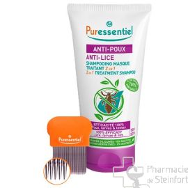 PURESSENTIEL ANTI-LÄUSE SHAMPOO BEHANDLUNSMASKE 2 IN 1 + KAMM 150ML