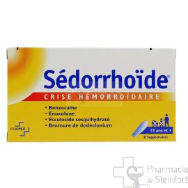 SEDORRHOIDE CRISE HEMORROIDE 8 SUPPOSITOIRES