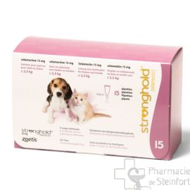 STRONGHOLD 15 MG 15 PIPETTES CHAT <2,5 KG VET