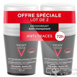 VICHY DEO HOMME ANTI TRANSPIRANT CONTROLE EXTREME 72H DUO 2X 50 ML
