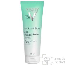 VICHY NORMADERM GEL NETTOYANT TRIACTIV 3EN1 1 NETTOYANT EXFOLLIANT MASQUE 125 ML