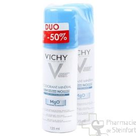 Vichy Déo Minéral 48H Sans Sel d'Aluminium Aérosol Duo 2 ème -50%