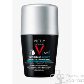 Vichy Homme Déodorant Roll-On 72h Invisible Anti-Taches 50 ml