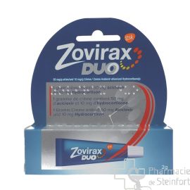 ZOVIRAX DUO 50MG/G + 10 MG/G 2 G TUBE Boutons de fievre Herpes