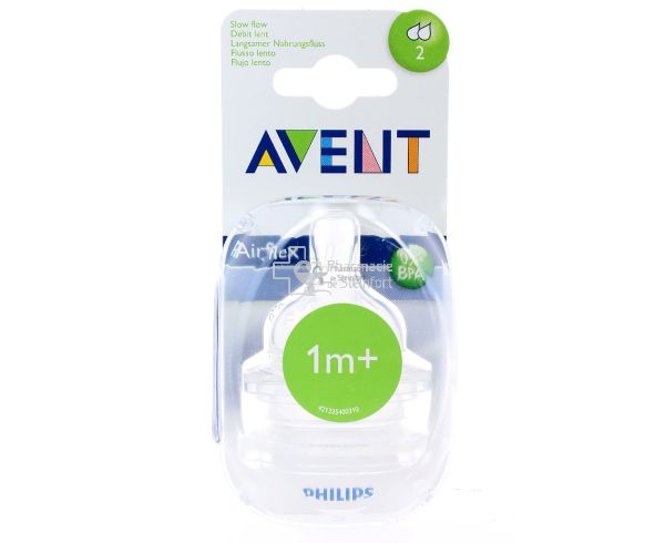 Avent tétine silicone débit nouveau né 2 tétines