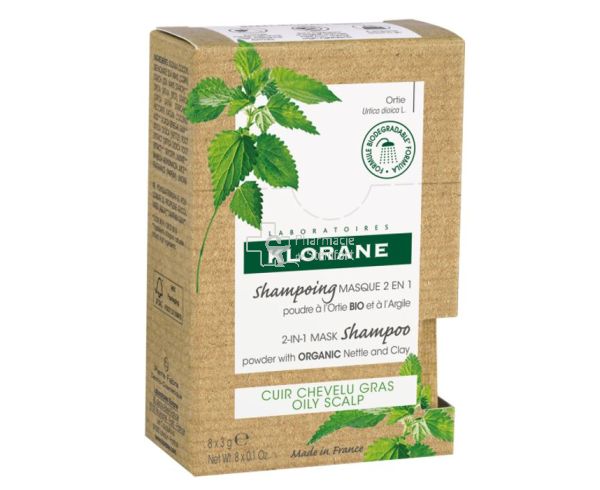 KLORANE SHAMPOO MASKE 2IN1 BIO BRENNNESSEL TONERDE 8X3G - Fettiges ...